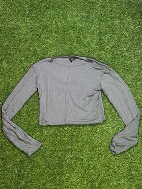 Zara Ribbed Exposed Seam Long Sleeve Crop Top